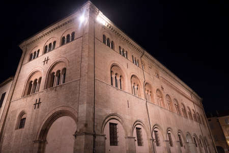 Parma (Emilia Romagna, Italy): the cathedral square at eveningの写真素材
