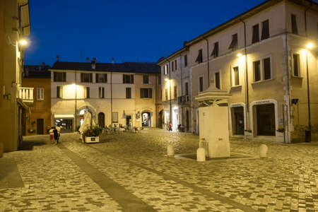 Cesena (Emilia Romagna, Italy): old street at eveningの写真素材