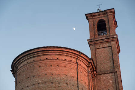 Cesena (Emilia Romagna, Italy): the medieval castle at eveningの写真素材