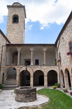 The medieval church (pieve) of San Giovanni Battista at Carpegna (Montefeltro, Pesaro Urbino, Marches, Italy)のeditorial素材