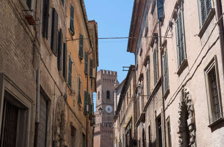 Ostra (Ancona, Marches, Italy): the historic town at morning. Streetの写真素材