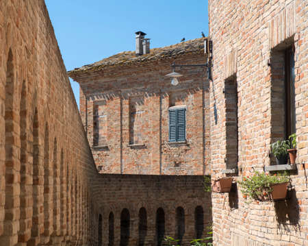Corinaldo (Ancona, Marches, Italy): the historic town at morning. Walls