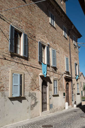 Corinaldo (Ancona, Marches, Italy): the historic town at morning. Street
