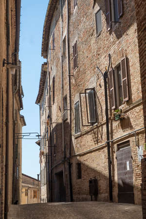 Corinaldo (Ancona, Marches, Italy): the historic town at morning. Streetの写真素材