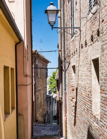 Ostra (Ancona, Marches, Italy): the historic town at morning. Streetの写真素材