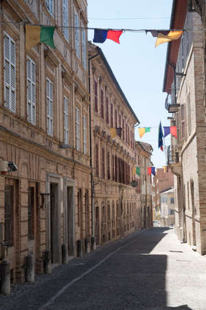 Montefano (Macerata, Marches, Italy), old buildings in the historic townのeditorial素材