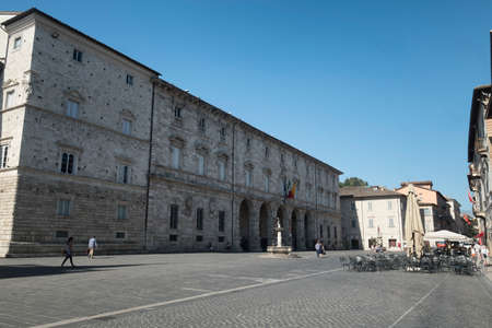 Ascoli Piceno (Marches, Italy): historic buildings in the Arringo squareのeditorial素材