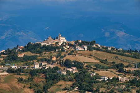 Landscape along the road from Peschiole to Pietranico (Pescara, Abruzzi, Italy) at summerのeditorial素材