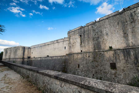 L'Aquila (Abruzzi, Italy): exterior of the historic castle known as Forte Spagnolo, built in the 16th centuryのeditorial素材