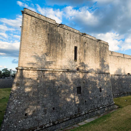 L'Aquila (Abruzzi, Italy): exterior of the historic castle known as Forte Spagnolo, built in the 16th centuryのeditorial素材