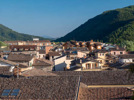 Rieti (Lazio, Italy): panoramic view from the cathedral squareの写真素材