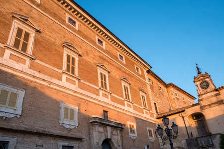 Amelia (Terni, Umbria, Italy): historic buildings in the old town: facade of palaceのeditorial素材