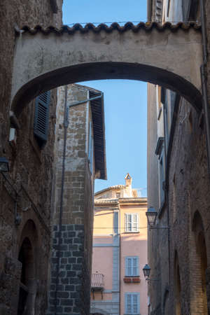 Orvieto (Terni, Umbria, Italy): historic street known as Via della Costituenteの写真素材