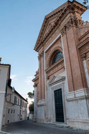 Amelia (Terni, Umbria, Italy): historic buildings in the old town. Typical streetの写真素材