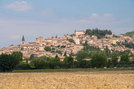 View of Spello, medieval city (Perugia, Umbria, Italy)のeditorial素材