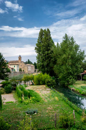 Bevagna, Perugia, Umbria, Italy: buildings of the historic cityのeditorial素材
