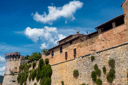 San Gimignano, Siena, Tuscany, Italy: the historic town at morning with its famous towers, Wallsの写真素材