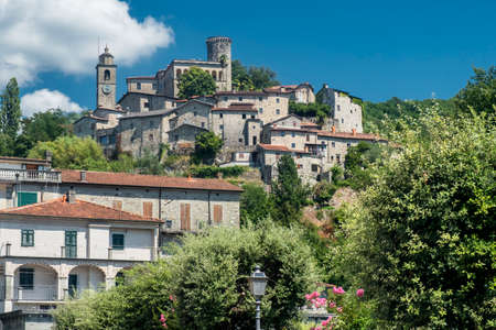 Bagnone, Lunigiana, Massa Carrara, Tuscany, Italy, old typical villageの写真素材