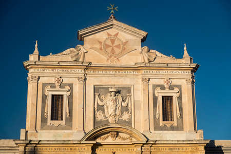 Historic buildings in Pisa, Tuscany, Italy, in a summer evening. Church facadeの写真素材