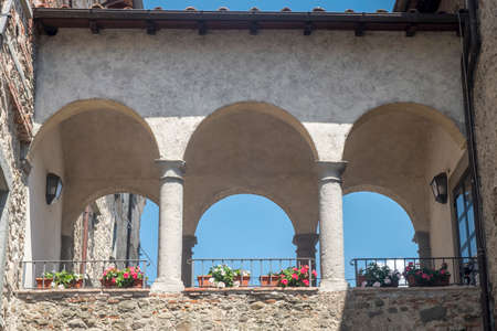 Street of Filetto, Lunigiana, Massa Carrara, Tuscany, Italy, old typical villageの写真素材