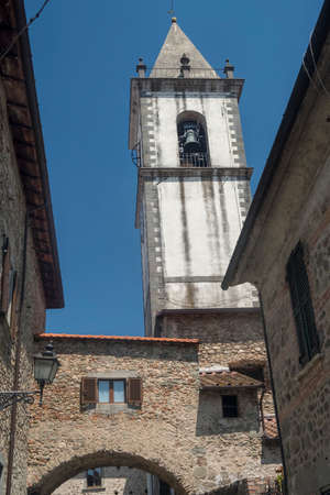 Street of Filetto, Lunigiana, Massa Carrara, Tuscany, Italy, old typical villageの写真素材