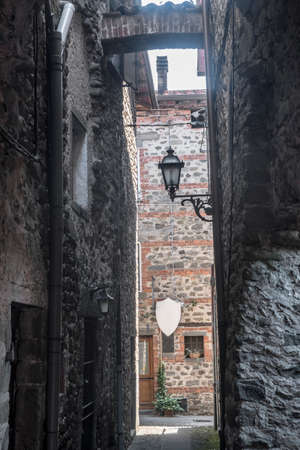 Street of Filetto, Lunigiana, Massa Carrara, Tuscany, Italy, old typical villageの写真素材