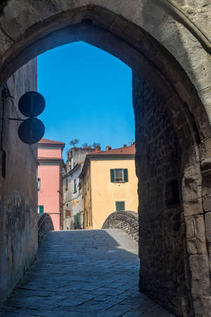 Pontremoli, Massa Carrara, Tuscany, Italy: historic city in Lunigiana. Bridgeの写真素材