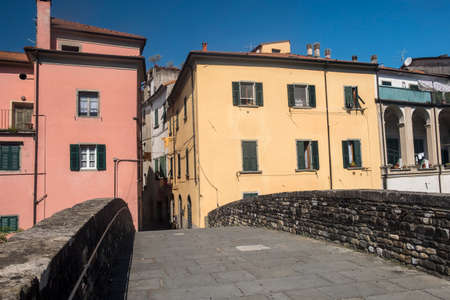 Pontremoli, Massa Carrara, Tuscany, Italy: historic city in Lunigiana. Bridgeの写真素材
