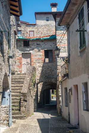 Street of Filetto, Lunigiana, Massa Carrara, Tuscany, Italy, old typical villageの写真素材