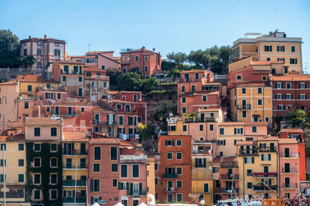 Lerici, La Spezia, Liguria, Italy: the historic colorful houses and the harborのeditorial素材