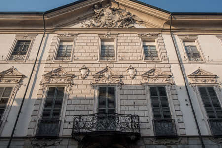 Piacenza, Emilia Romagna, Italy: facade of historic palace in via Roma