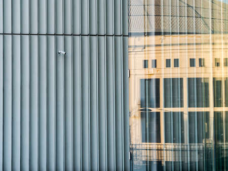 Milan (Lombardy, Italy): skyscraper known as Allianz tower at Citylife with old palace reflectedのeditorial素材