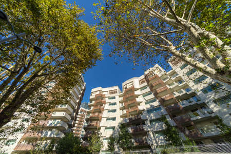 Milan, Lombardy, Italy: exterior of the Libeskind residential buildings at Citylifeの写真素材