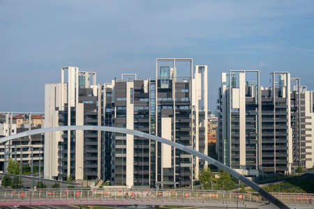 Milan, Lombardy, Italy: Portello park with modern residential buildings