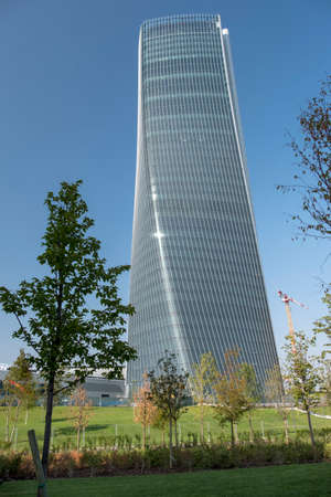 The skyscraper known as Hadid tower, or Generali tower, at Citylife, in Milan, Lombardy, Italy