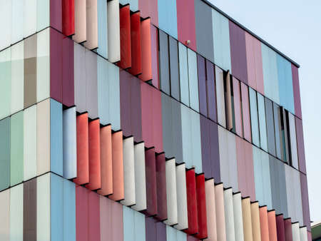 Milan (Lombardy, Italy): modern colorful office buildings along via Roberto Braccoの写真素材