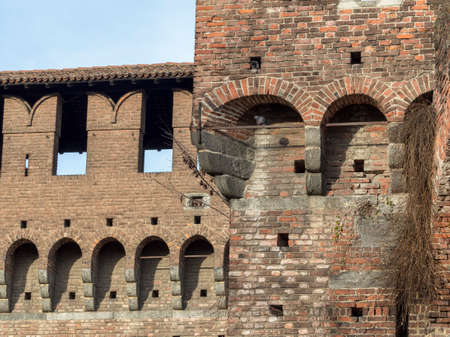 Milan, Lombardy, Italy: the medieval castle known as Castello Sforzescoのeditorial素材