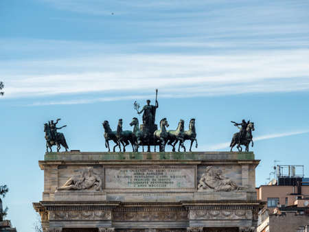 Milan, Lombardy, Italy: the historic arch known as Arco della Paceの写真素材