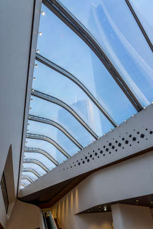 Milan, Lombardy, Italy: Citylife shop center, interior of the modern Hadid building