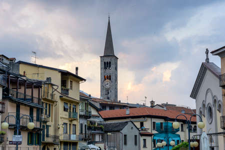 Omegna, Verbano Cusio Ossola, Piedmont, Italy: cityscape at eveningのeditorial素材