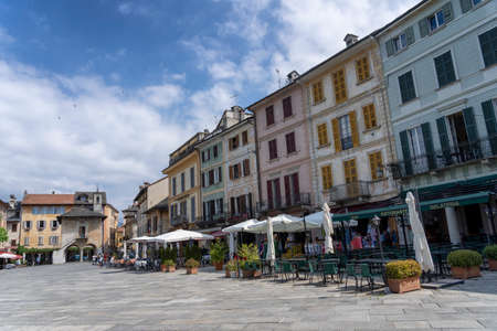 Orta San Giulio, Verbano Cusio Ossola, Piedmont, Italy: old typical square