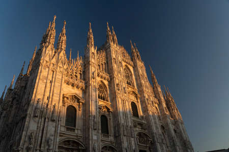 Milan, Lombardy, Italy: facade of the gothic Cathedral (Duomo)の写真素材
