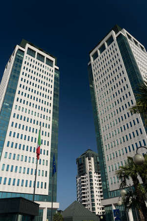 Vimercate, Monza, Brianza, Lombardy, Italy_ modern buildingsの写真素材