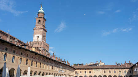 Vigevano, Pavia, Lombardy, Italy: the historic main square of the city, known as Piazza Ducaleのeditorial素材