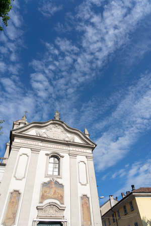 Vigevano, Pavia, Lombardy, Italy: facade of historic churchのeditorial素材
