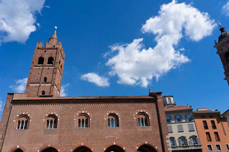 Monza (Brianza, Lombardy, Italy) :  the medieval Arengario, palace built in 13th century (1293) situated in Roma squareのeditorial素材
