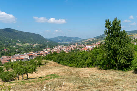Varzi, Pavia, Lombardy, Italy: panoramic view at late spring, in the morning