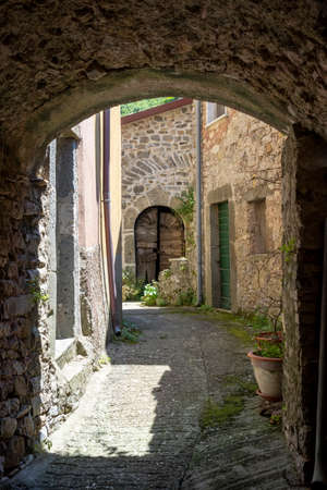 Tenerano, Massa Carrara, Tuscany, Italy, historic village in Lunigianaの写真素材
