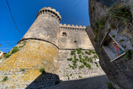 Bracciano, Roma, Lazio, Italy: exterior of the medieval castle Orsini-Odescalchi at morningの写真素材