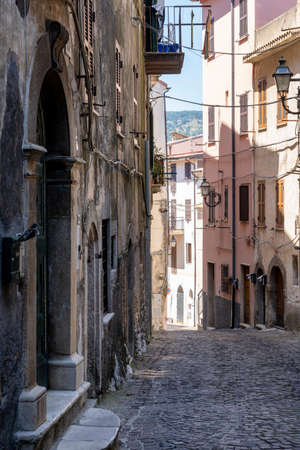 Norma, Latina, Lazio, Italy: typical street of the historic townの写真素材